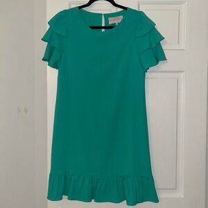 Charles Henry Mint Ruffle Dress